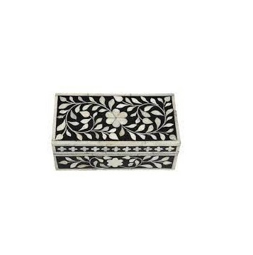 Attractive Design Bone Inlay Floral Square Jewelry Box Gift Boxes Trinket Keeping Storage for customized size