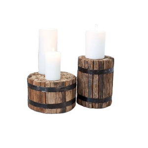 Wood candle stand Home Decoration Use and Candle Stand Type tall wooden candle holder for large size and polished