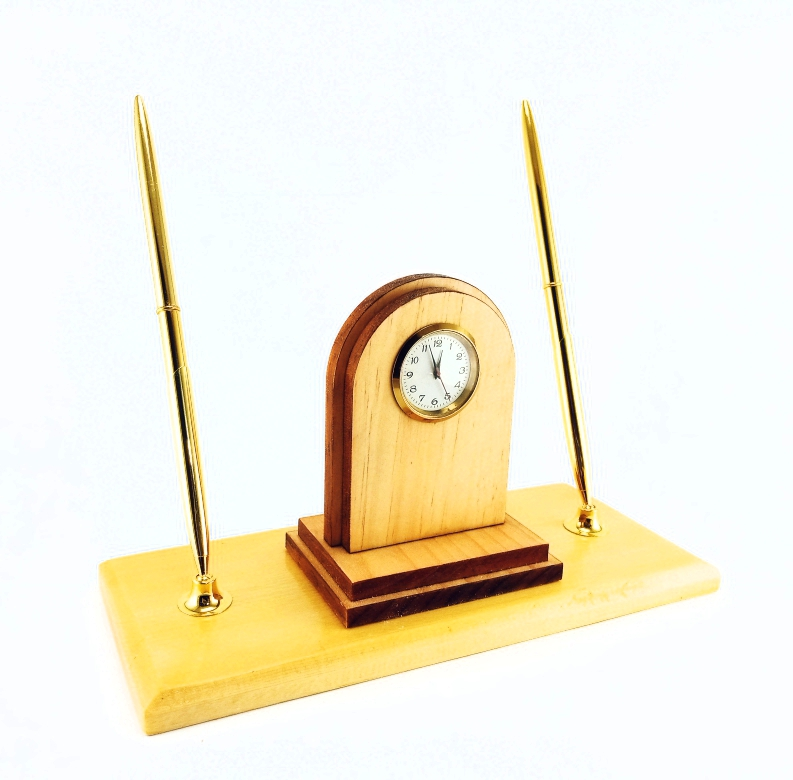 Newest Design Pen Holder Stand Hot Selling Office Desk Table Top Decor  with digital clock holder designer look