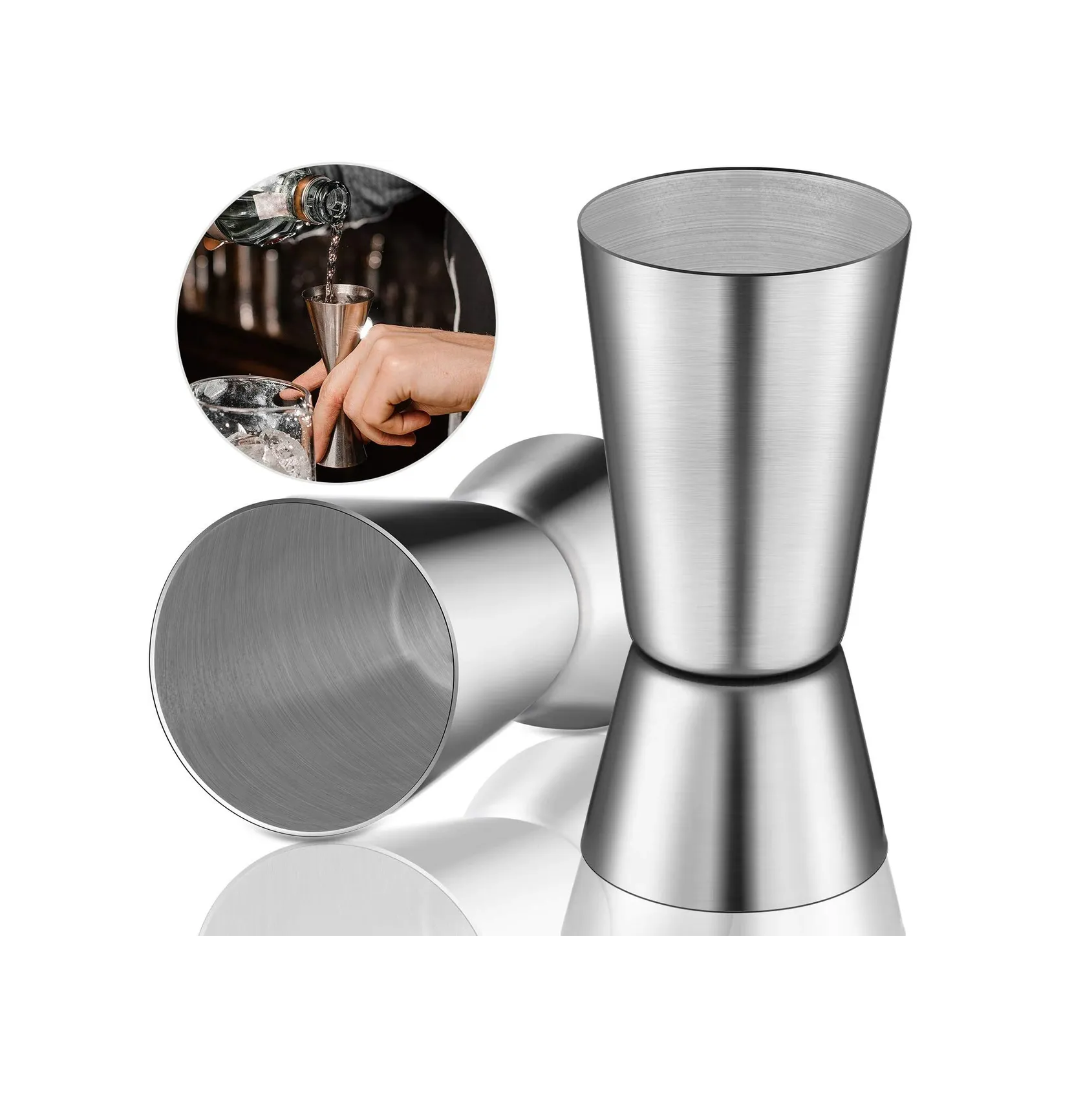 Different polished Premium quality stainless steel jigger glass with handle style design piece with Sale products