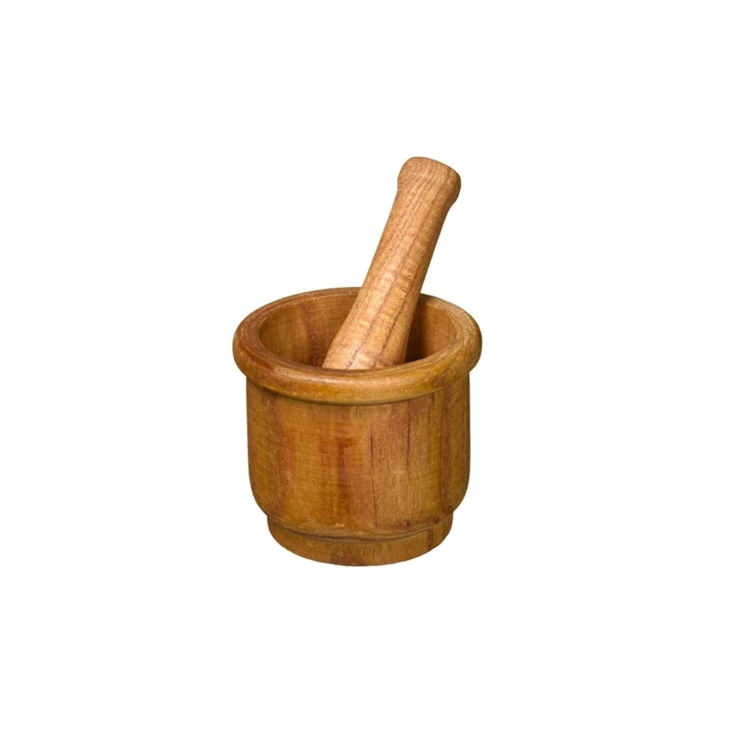 Physical wood mortar & pestle Cheap Granite Amazing Design Kitchen Wood Natural Bamboo Garlic Masher best selling