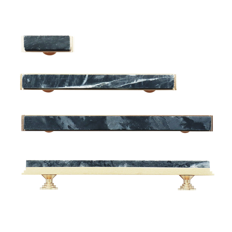 Hot cabinet drawer door pull handles Brass & Black Marble storage cabinet T bar wardrobe handle Top Selling Product