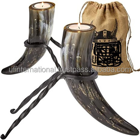 Handmade Deer Candles Votives der Horn Candle Stand Bulk Candle Holders for customized size hot sale polished