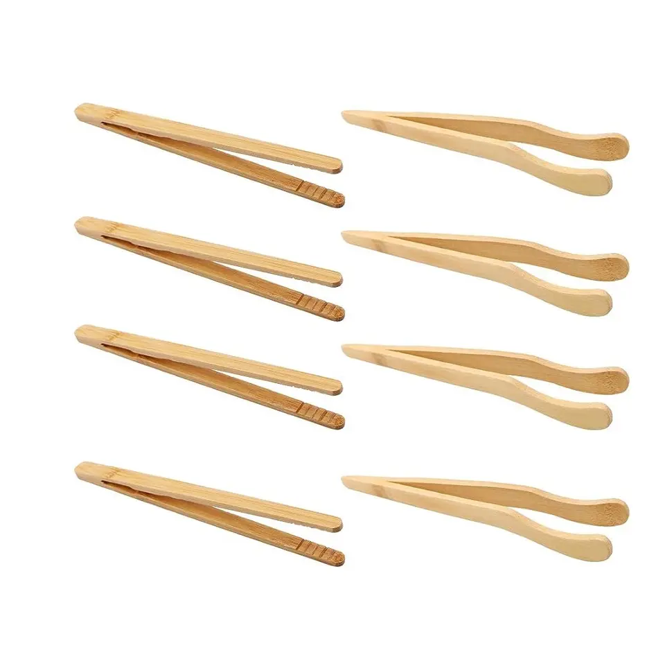 Professional high quality chef plating kit wooden tongs household accessory spatula offset with custom logo packing