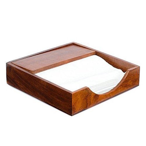 Unique Wood napkin holder for Wood Upright Napkin Holder Square Paper Napkins for low price with customize dark polished color