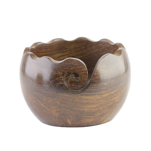 Luxury design Wooden Yarn Storage Bowl Knitting Crochet Accessories Fractal Burn Wood Bowl top trending product