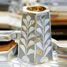 good quality Custom home decoration Horn Candle Holder with Wooden Base by handicraft items and selling