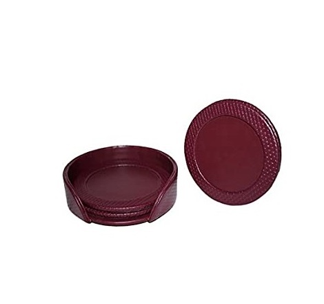 High Quality Leather Coaster For Office & Coaster Coffee drink coaster Round Box at best price India Made