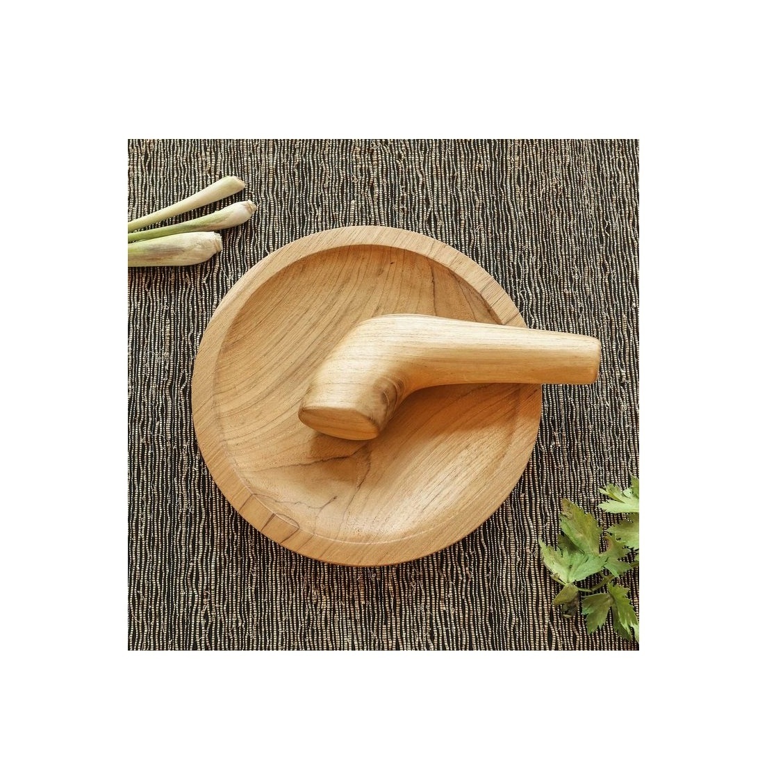 New Designed Indian Wood Mortal & Pestle For Kitchen Herbs Spice Grinder Pill Medicine Crusher handmade