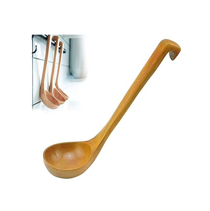 Custom wooden soup spoon Dessert Ice Cream Tasting Spoons wood Cutlery Set Dinner Long Handle Soup Serving Spoon