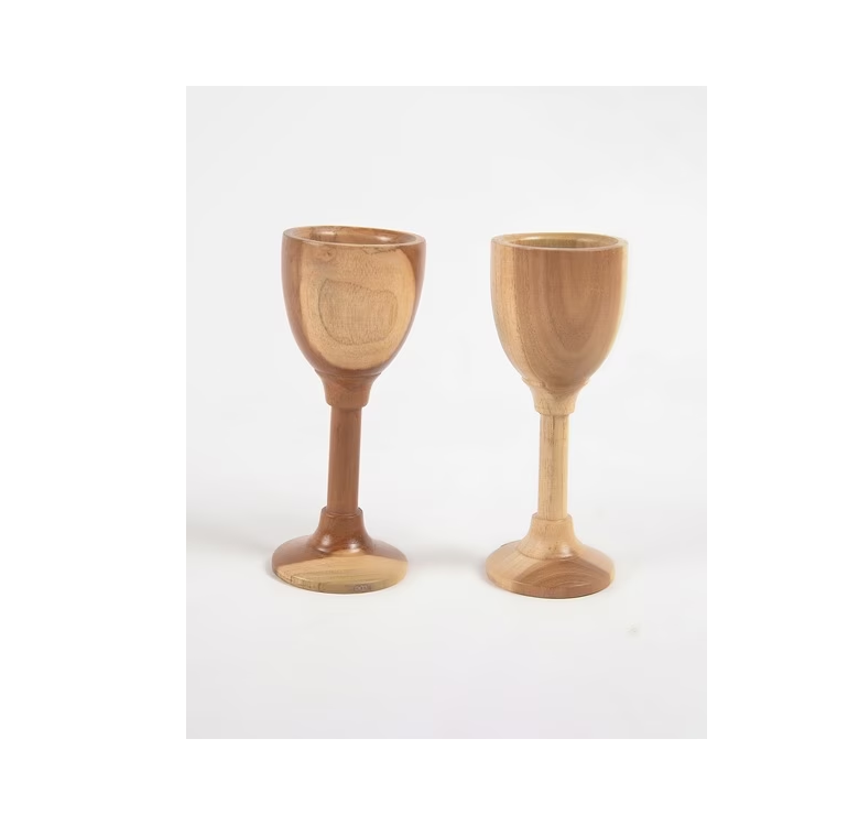 table top Acacia wooden wine glass set of 2 Customized nautical cocktail glass  excellent quality top quality product