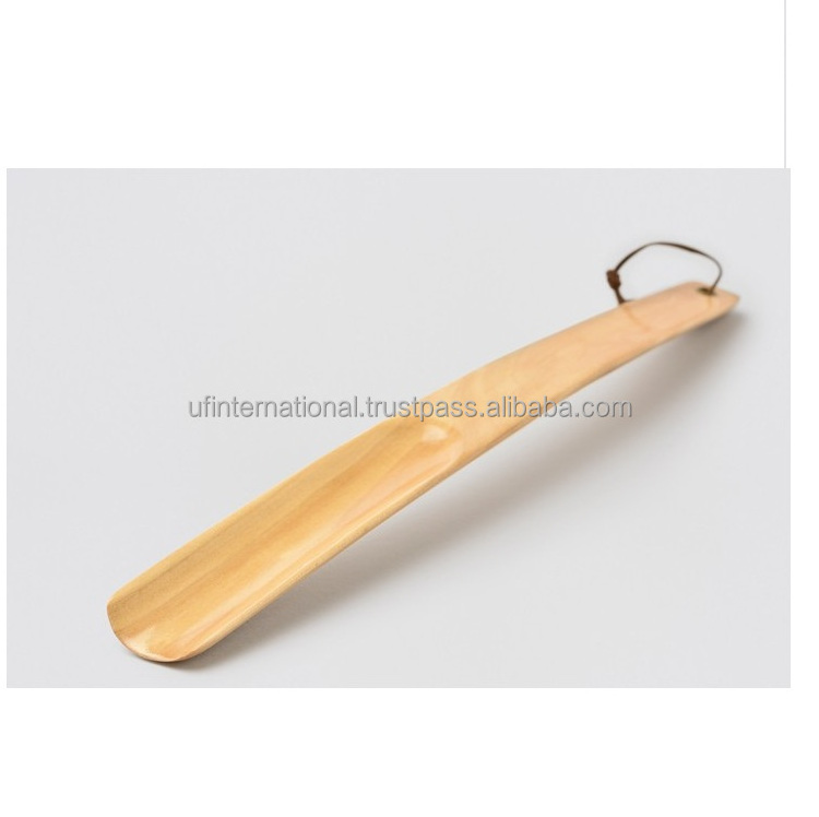 Natural Wooden Shoe Horn with Hanging Handle Shoe Care Shoe Horn in Cheap Price 100%natural wood color