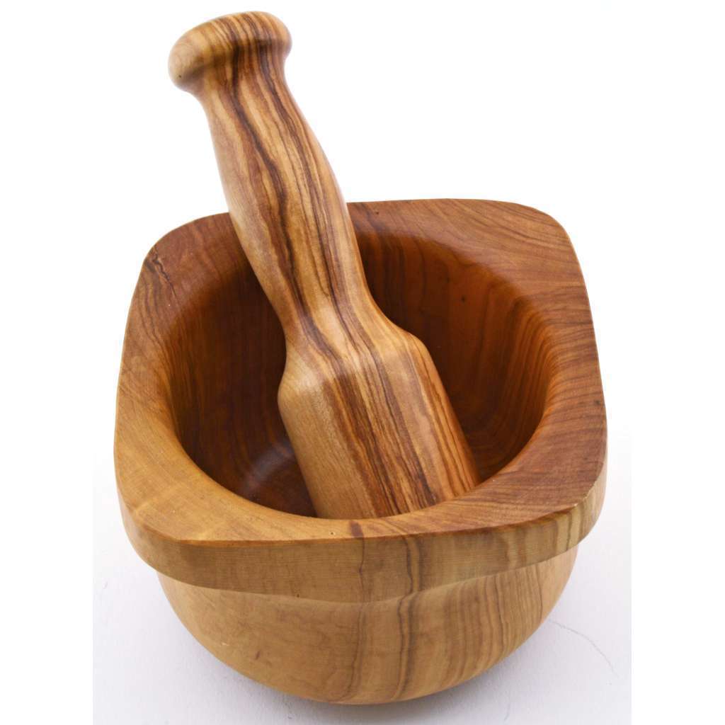 Natural Bowl Olive Wood Mortar and Pestle Set Garlic Pepper Herb Spice Pellet Grinder Wood Guacamole Maker Cheap price