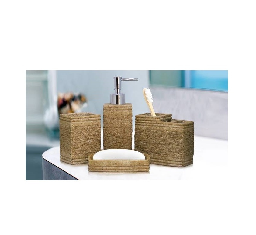 Eco-friendly Resin bathroom set Looks Rustic Wall Mounted Bathroom Accessories Set and hot sale product