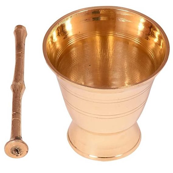 Unique Brass Mortar and Pestle Kitchen Household Catering Usage Manual Garlic Masher Food Spice Grinder Herb Bowl for best sale