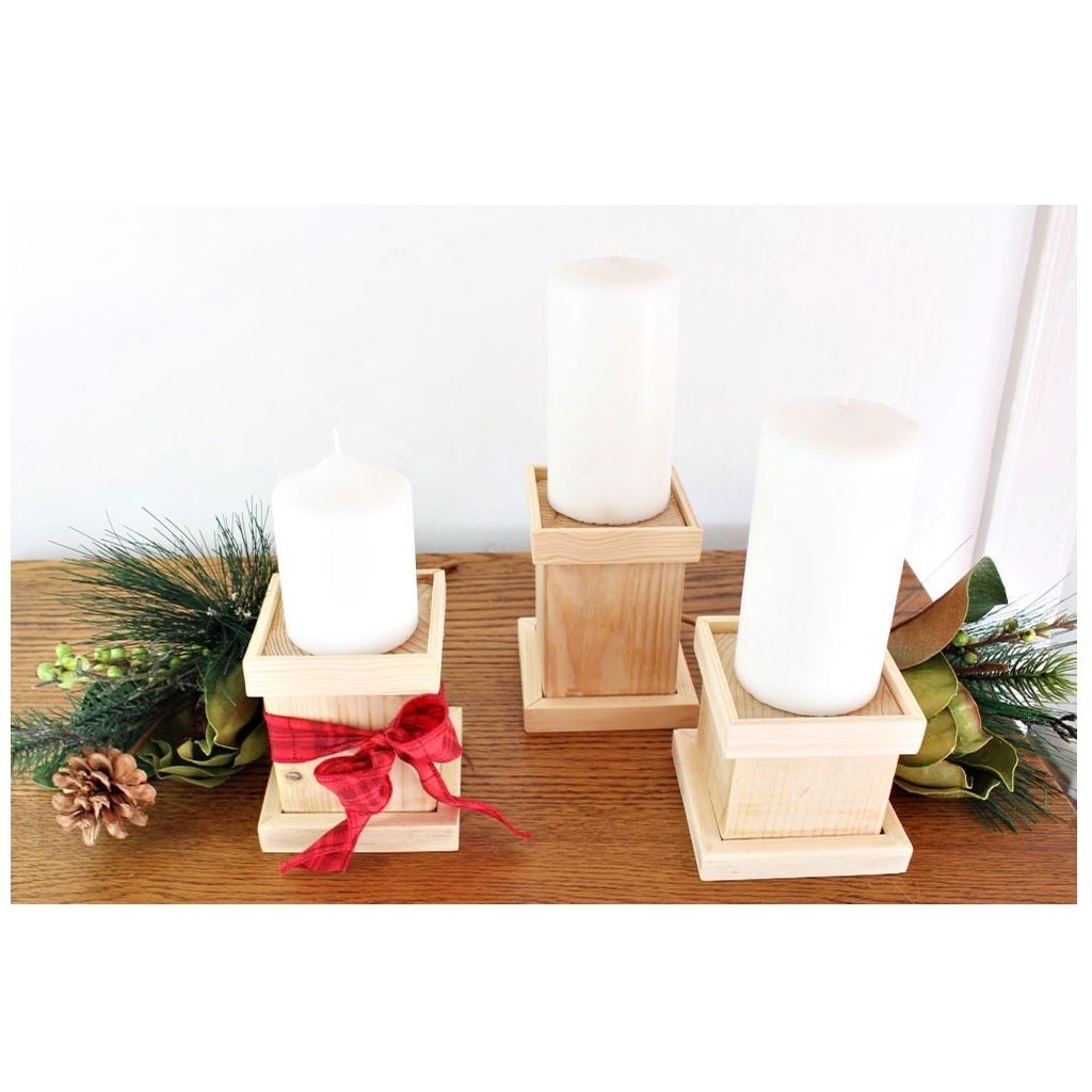 Christmas Gift Set of 3 Home Decor Heart-shaped Romantic Cute Decorative Wood Tea Light Candle stand very good product