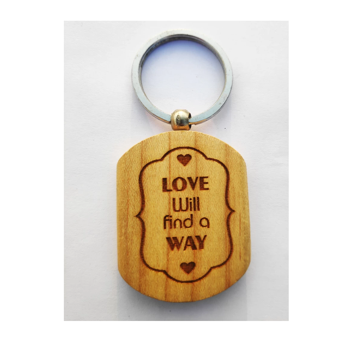 Wooden natural wood key ring stylish design with Loop gift idea key chain and customized size natural craft product