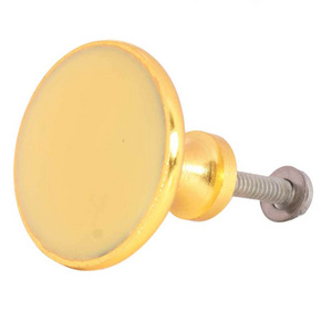 Unique Resin and brass knobs for door knob yellow color resin for sales use of Kitchen Cabinet Drawer Handles and use for Sale