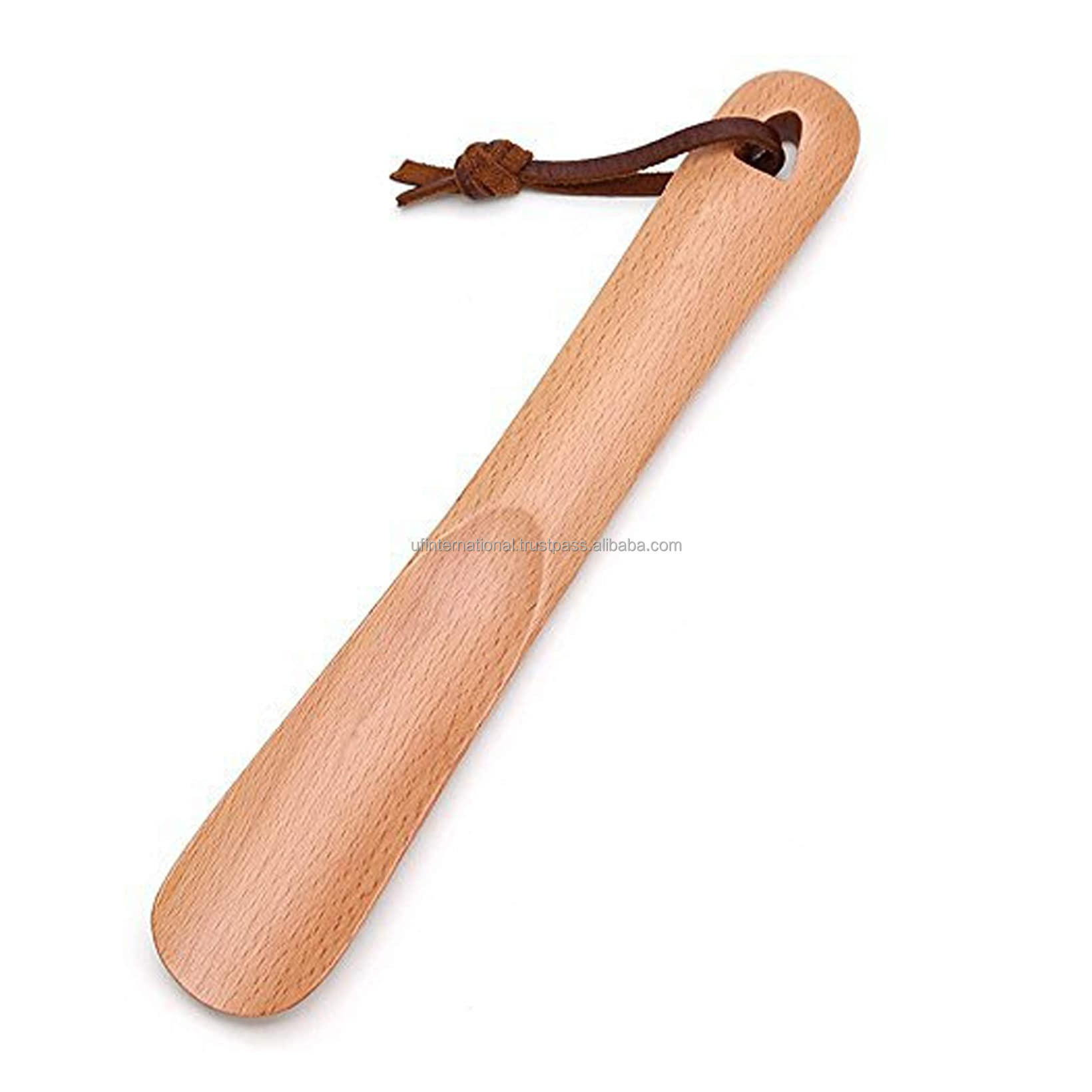 Natural Wooden Shoe Horn with Hanging Handle Shoe Care Shoe Horn in Cheap Price 100%natural wood color