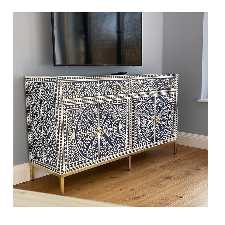 Bone inlay drawer home use living room cabinets for sale storage cabinet and large size and bone inlay white color