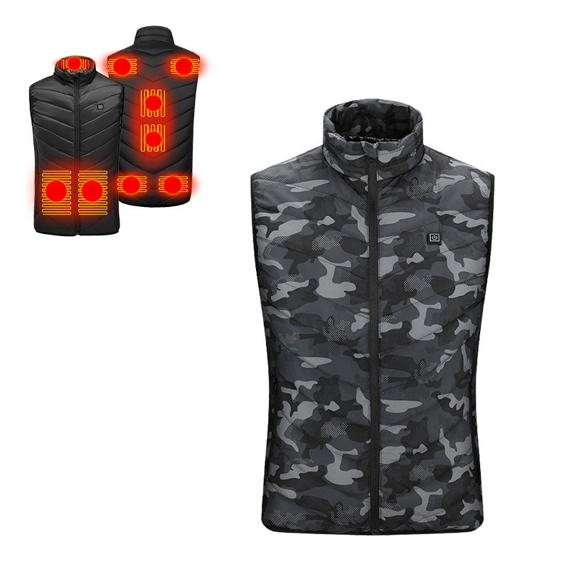 Intelligent heating camo wetsuit vest heated mens ororo usb smart rechargeable battery powered heated down vest