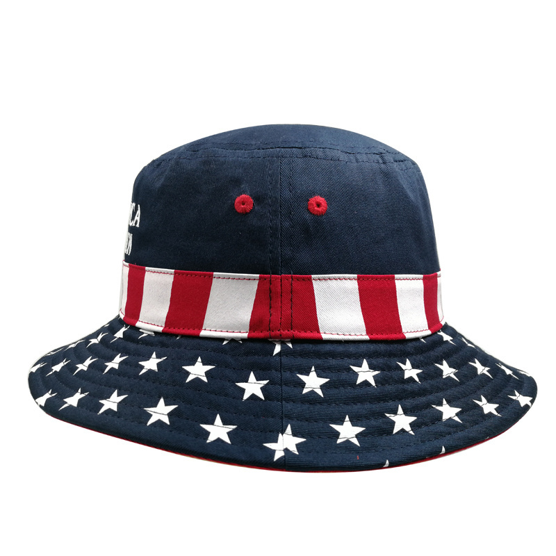 Custom Promotional Sublimation Bucket Hat Wholesale American Flag Bucket Hat