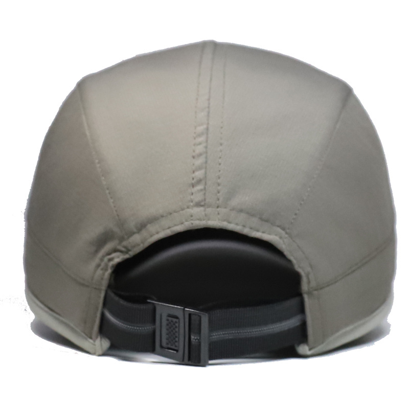 5 Panel Outdoor Men Gray Quick-Dry Polyester Sport Hat Summer Running Baseball Cap