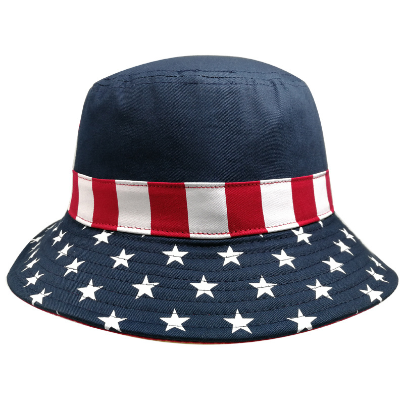 Custom Promotional Sublimation Bucket Hat Wholesale American Flag Bucket Hat