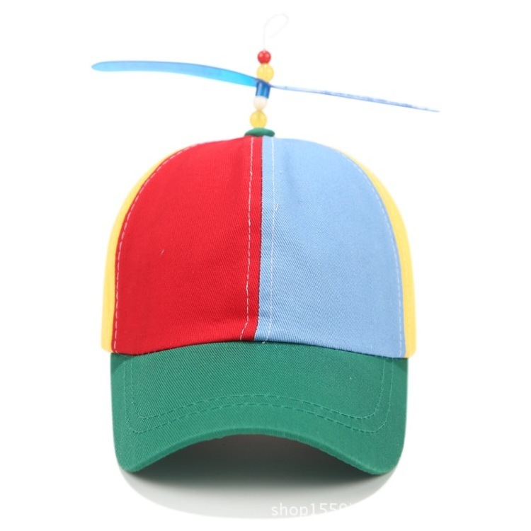 Custom Promotional Soft 6 Panel  Blank Multi Color Children cap with propeller Baseball Cap