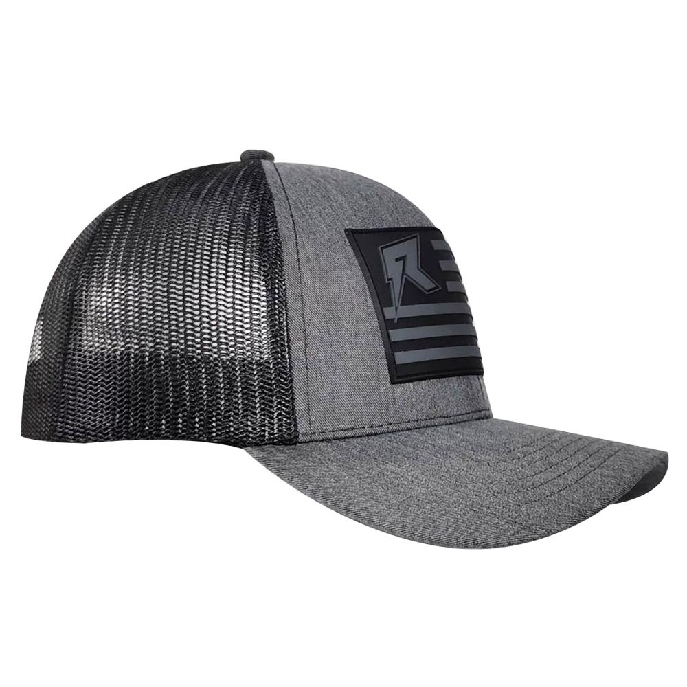 Custom 6 Panel Black Mesh Trucker Hat With Silicon Patch Logo Patch Heather Grey 112 Trucker Cap