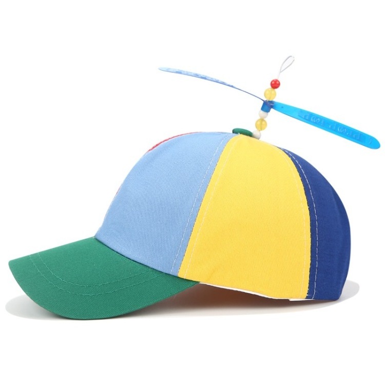 Custom Promotional Soft 6 Panel  Blank Multi Color Children cap with propeller Baseball Cap