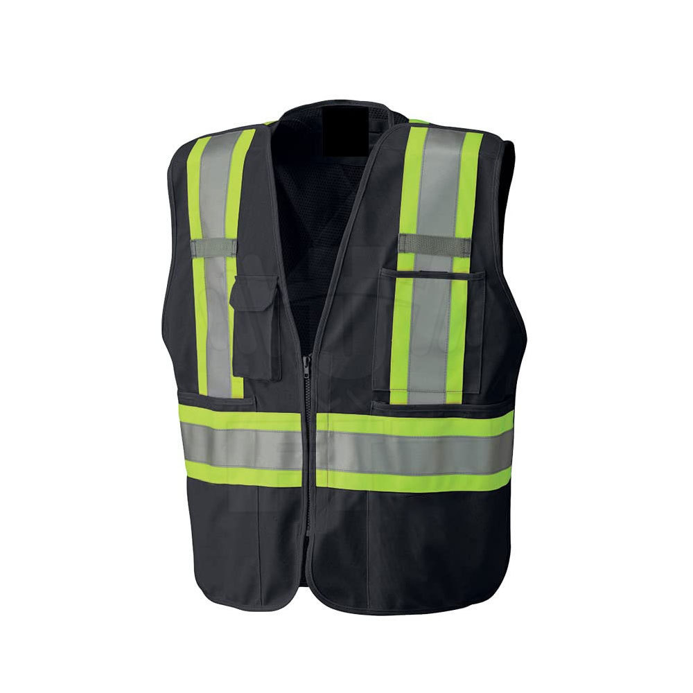 New Hi-Vis Safety Vest Reflective Zipper Jacket Worker Night Security Waistcoat Tops Vests With Pockets