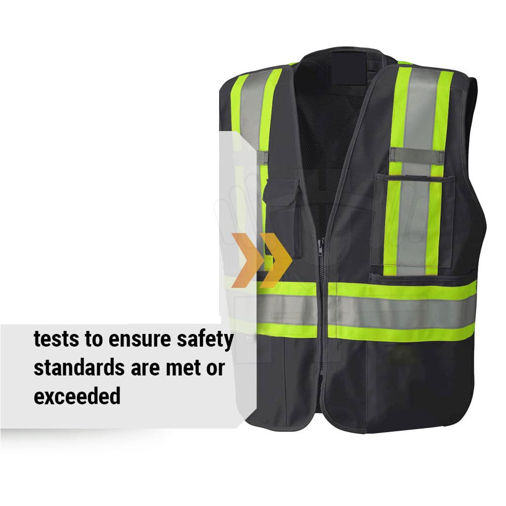 New Hi-Vis Safety Vest Reflective Zipper Jacket Worker Night Security Waistcoat Tops Vests With Pockets