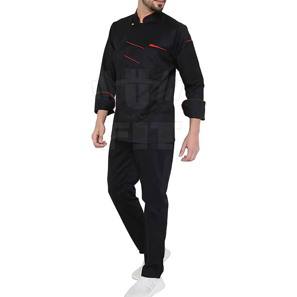 Manufacturer Luxury Style Chef Uniform Long Sleeves Chef Coat Uniforms Hotel Kitchen Chef Uniform