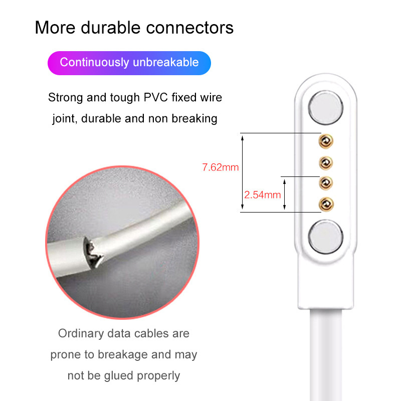 Wholesale USB Magnetic Pogo Pin Charger 2Pin 4Pin Smart Watch Charger Cable For Smart Watch Wireless Earphones