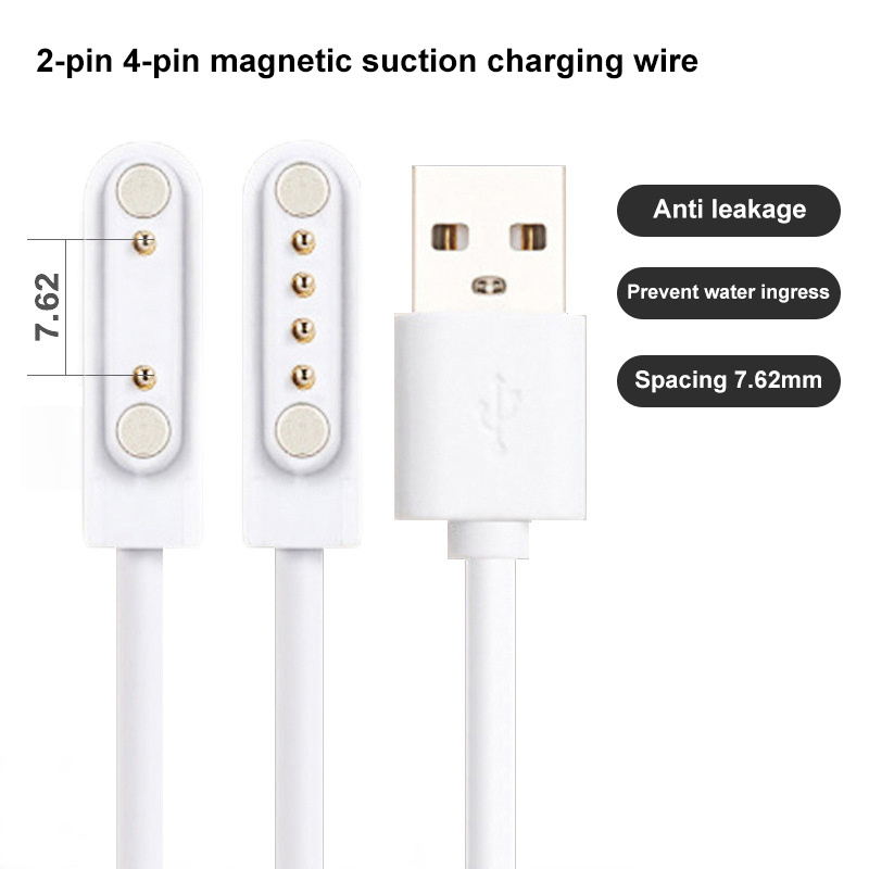 Wholesale USB Magnetic Pogo Pin Charger 2Pin 4Pin Smart Watch Charger Cable For Smart Watch Wireless Earphones