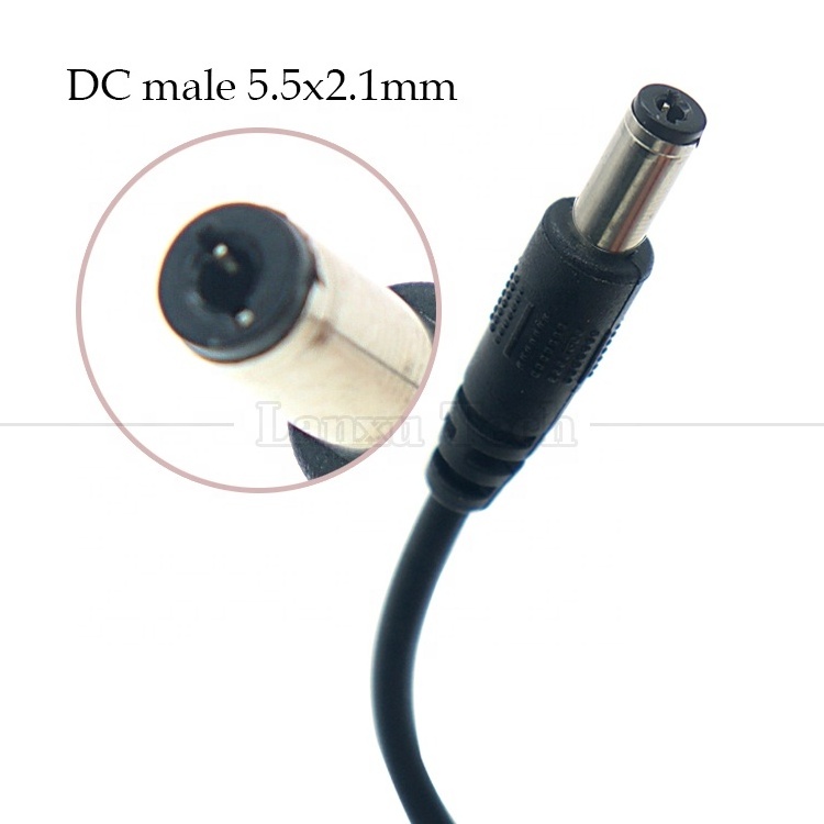 Custom 1m 5.5x2.1mm Barrel Jack USB to DC Power Cable