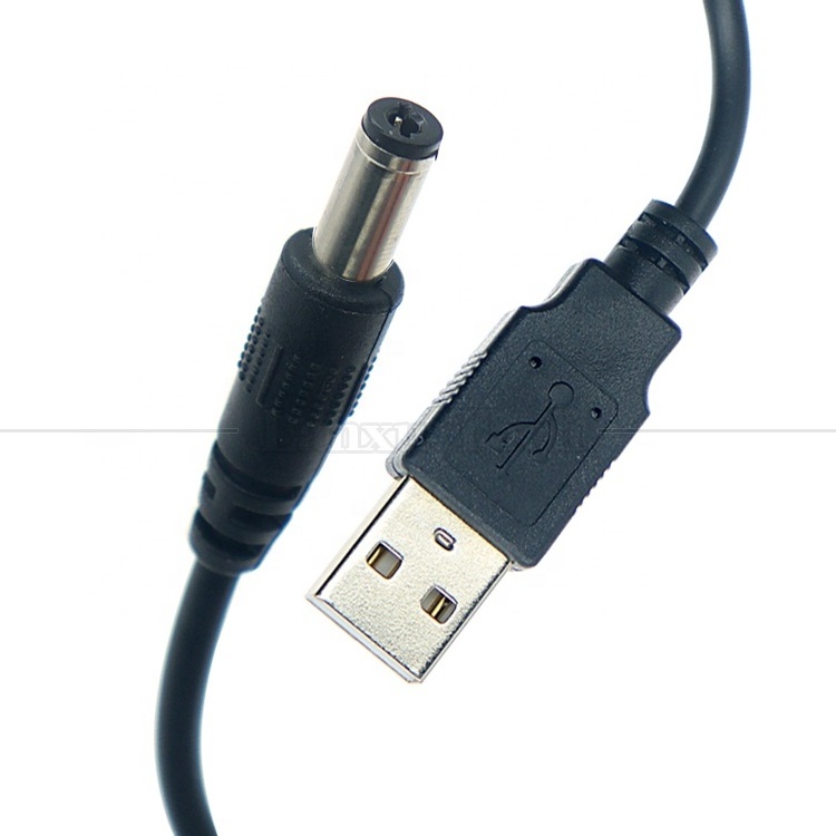 Custom 1m 5.5x2.1mm Barrel Jack USB to DC Power Cable