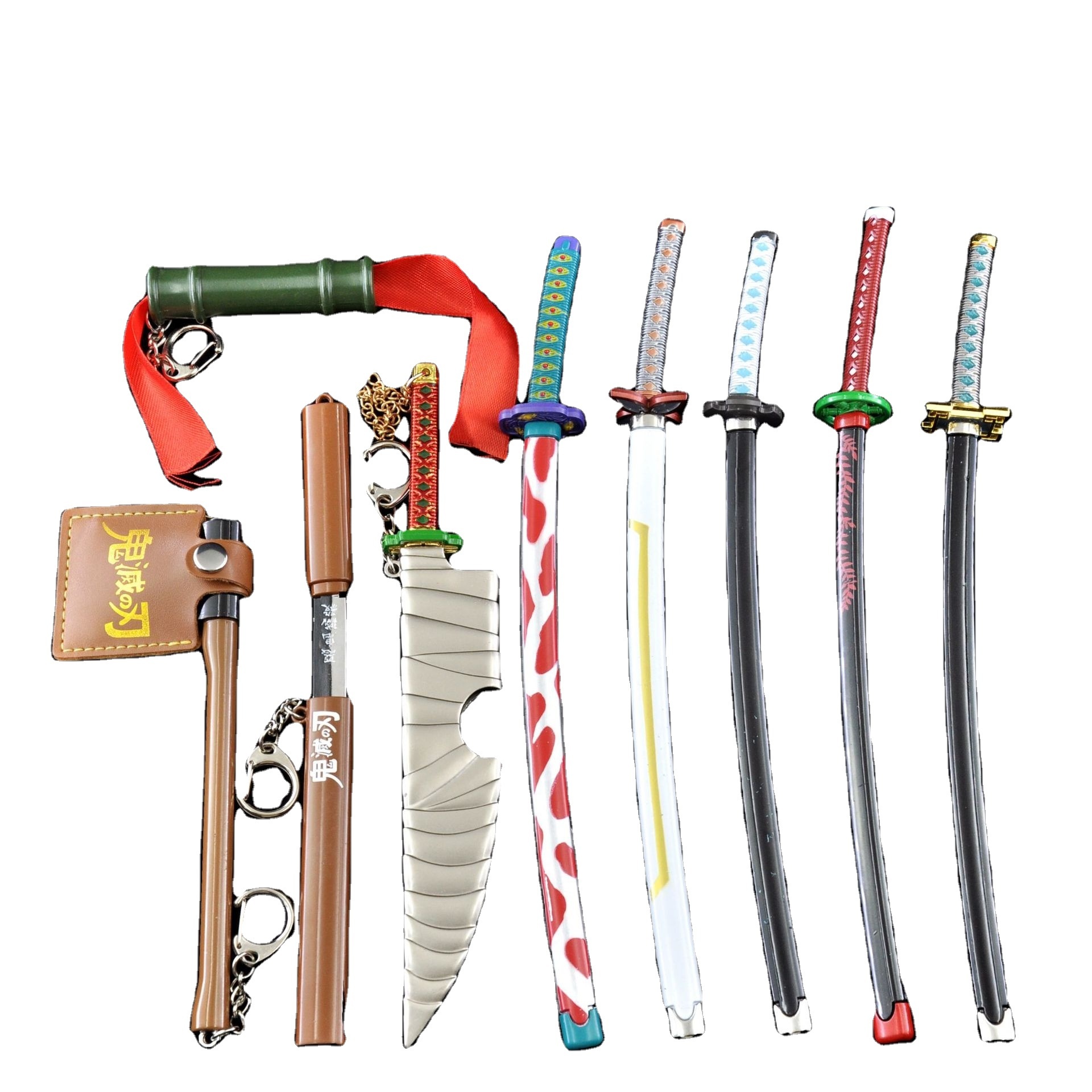 24 designs 25cm Ninja Samurai sword Keychains katana Demon Slayer Kimetsu No Yaiba demon slayer sword