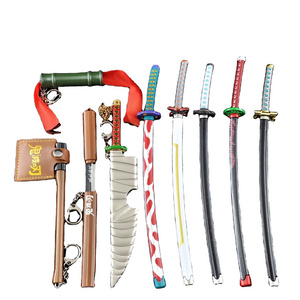 24 designs 25cm Ninja Samurai sword Keychains katana Demon Slayer Kimetsu No Yaiba demon slayer sword