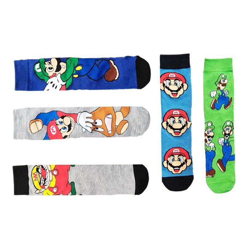 Mario And Luigi Character Costume Mario Crew Socks For Men Women Super Mario Cotton Cheap Sock