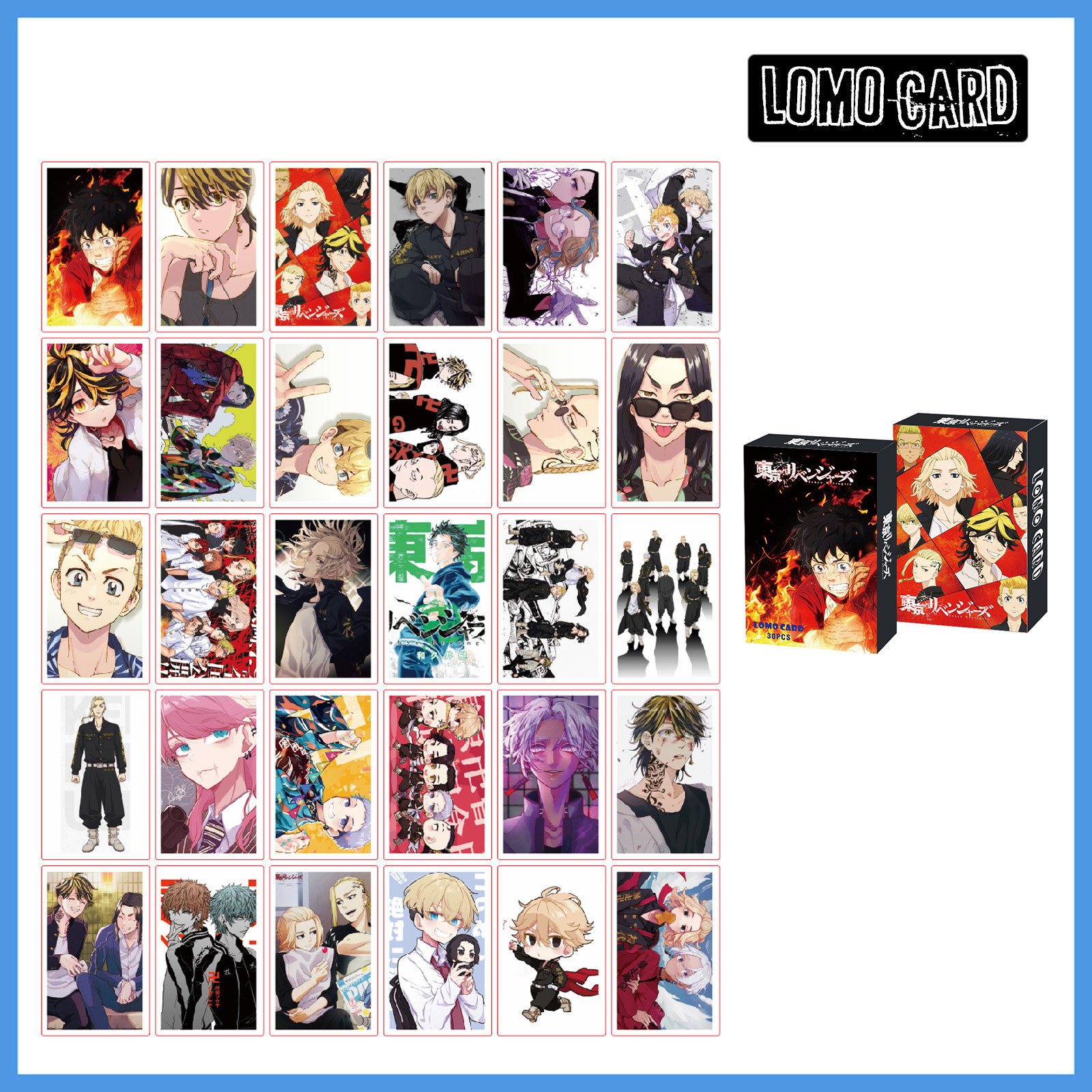 29Styles Japanese Anime Souvenir Tokyo Revengers Cards Jujutsu Kaisen Banana Fish Hunter Boxed Anime Lomo Card