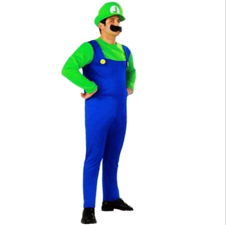 UFOGIFT Halloween Costumes Funny Super Mario Luigi Brother Costume Kids Children Boys Girls Fantasia Cosplay Jumpsuit