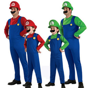 UFOGIFT Halloween Costumes Funny Super Mario Luigi Brother Costume Kids Children Boys Girls Fantasia Cosplay Jumpsuit