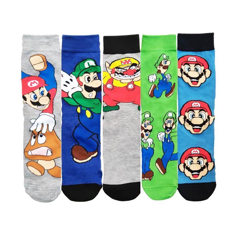 Mario And Luigi Character Costume Mario Crew Socks For Men Women Super Mario Cotton Cheap Sock