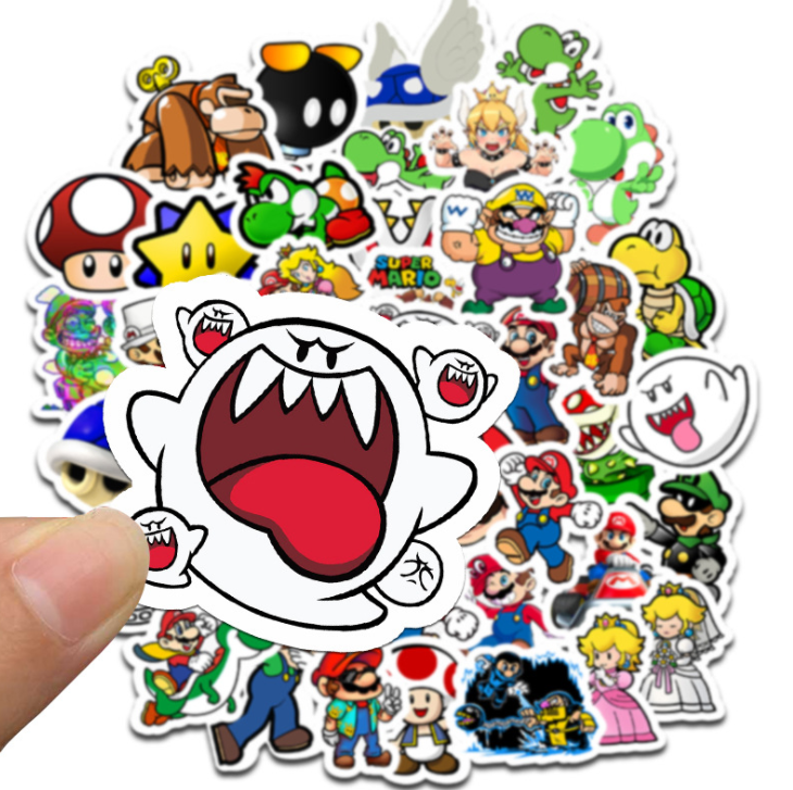 UFOGIFT 50Pcs Classic Game Super Mario Cartoon Stickers Luggage Laptop Bicycle Motorcycle Notebook Waterproof Toys Stickers