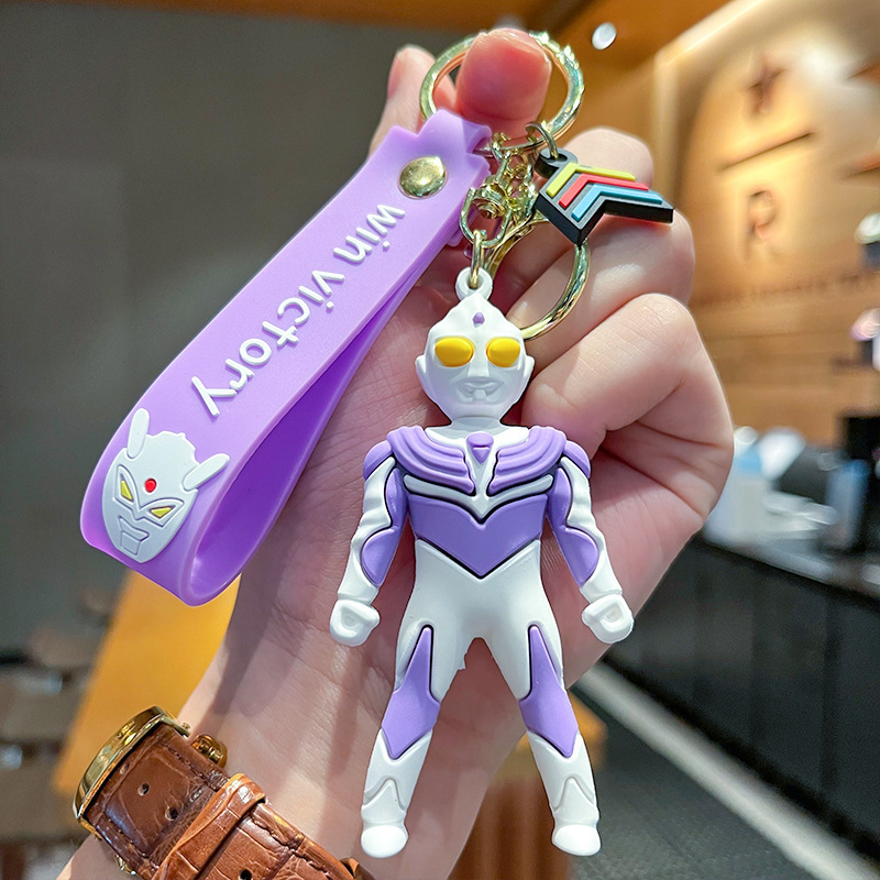 Accessories Cartoon Silicone Ultraman Keychain Creative Car Holder Bag Wallet Pendant Cerro Ultraman Keyring