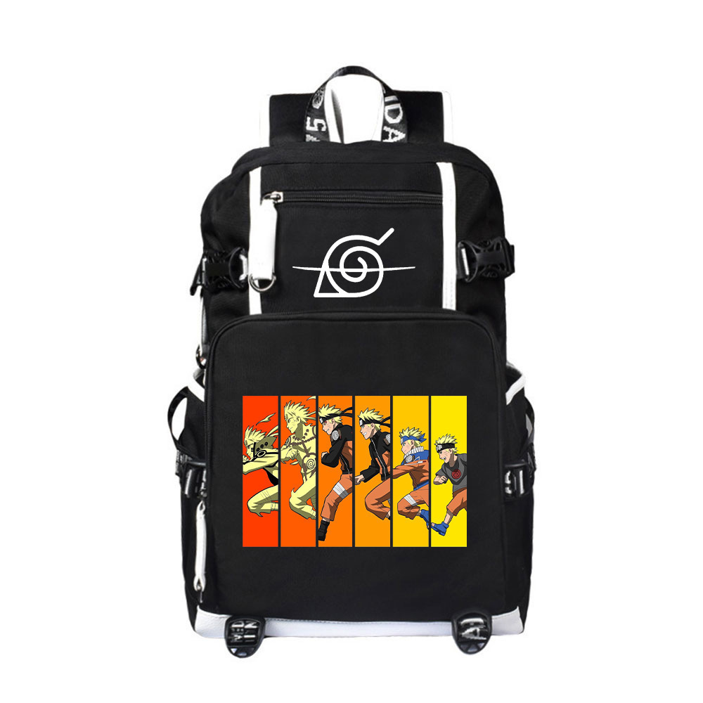 16 Styles Kakashi Backpack Anime Canvas School Students Bag Sakura Uchiha Sasuke Hatake Uzumaki Backpack With USB Charging