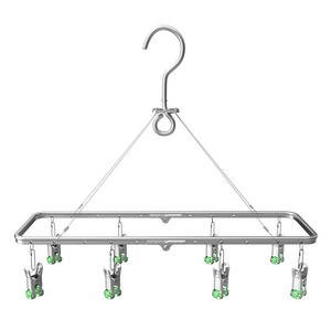 Multi-Function portable folded Stainless Steel Drying Hanger Rack Drying Clothing for Hanging Clothes Towels Socks Shorts