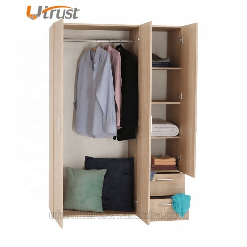 2021 new launch wooden wardrobe closet bedroom furniture wardrobe wooden closet with 2 door 2 drawer